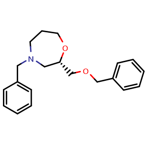 Chemical structure of (2S)-4-benzyl-2-(benzyloxymethyl)-1,4-oxazepane , CAS 1802150-08-8, AChemBlock W165589