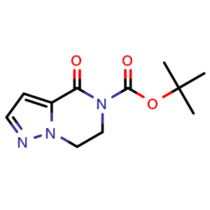 Chemical structure of tert-butyl 4-oxo-6,7-dihydropyrazolo[1,5-a]pyrazine-5-carboxylate , CAS 2891597-80-9, AChemBlock W165608