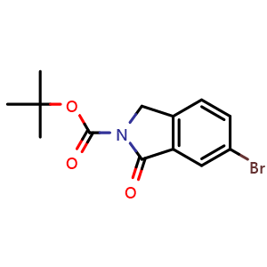 Chemical structure of tert-butyl 6-bromo-1-oxo-isoindoline-2-carboxylate , CAS 1817672-31-3, AChemBlock W165627