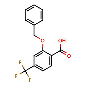 Chemical structure of 2-(Benzyloxy)-4-(trifluoromethyl)benzoic acid , CAS 1822843-97-9, AChemBlock W165661