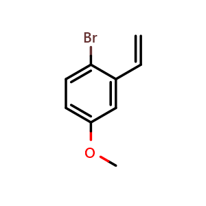 Chemical structure of 1-Bromo-4-methoxy-2-vinylbenzene , CAS 139469-06-0, AChemBlock W165664