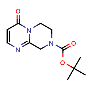 Chemical structure of tert-butyl 4-oxo-7,9-dihydro-6H-pyrazino[1,2-a]pyrimidine-8-carboxylate , CAS 2828020-77-3, AChemBlock W165698