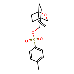 Chemical structure of (1-vinyl-2-oxabicyclo[2 2 2]octan-4-yl)methyl 4-methylbenzenesulfonate , CAS 1417551-38-2, AChemBlock W165700