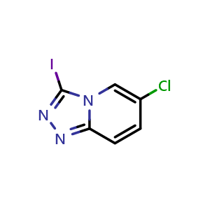 Chemical structure of 6-Chloro-3-iodo-[1,2,4]triazolo[4,3-a]pyridine , CAS 1935611-12-3, AChemBlock W165705