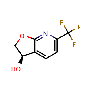 Chemical structure of (3R)-6-(trifluoromethyl)-2,3-dihydrofuro[2,3-b]pyridin-3-ol , CAS 2891580-00-8, AChemBlock W165720
