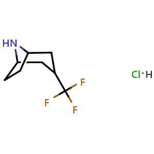 Chemical structure of exo-3-(trifluoromethyl)-8-azabicyclo[3 2 1]octane hydrochloride , CAS 1701433-49-9, AChemBlock W165722