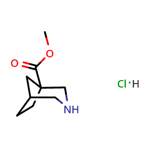 Chemical structure of methyl 3-azabicyclo[3 2 1]octane-1-carboxylate hydrochloride , CAS 2792185-93-2, AChemBlock W165739