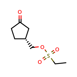Chemical structure of [(1R)-3-oxocyclopentyl]methyl ethanesulfonate , CAS 2832230-34-7, AChemBlock W165741