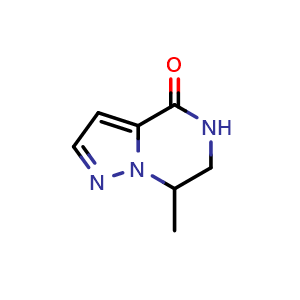 Chemical structure of 7-methyl-6,7-dihydro-5H-pyrazolo[1,5-a]pyrazin-4-one , CAS 1962095-98-2, AChemBlock W165793