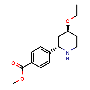 Chemical structure of methyl 4-[(2S,4S)-4-ethoxy-2-piperidyl]benzoate , CAS 1644667-61-7, AChemBlock W165799