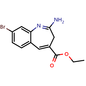 Chemical structure of ethyl 2-amino-8-bromo-3H-1-benzazepine-4-carboxylate , CAS 926927-56-2, AChemBlock W165819