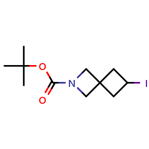 Chemical structure of tert-butyl 6-iodo-2-azaspiro[3 3]heptane-2-carboxylate , CAS 2059140-61-1, AChemBlock W165820