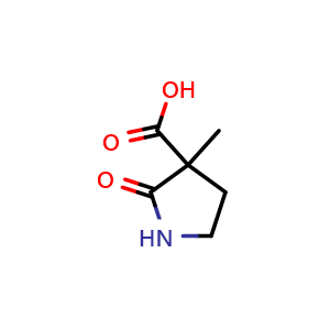 Chemical structure of 3-methyl-2-oxo-pyrrolidine-3-carboxylic acid , CAS 1514072-02-6, AChemBlock W165822