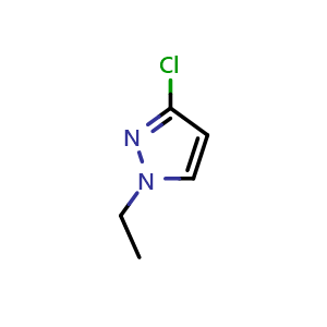 Chemical structure of 3-chloro-1-ethyl-pyrazole , CAS 1254309-82-4, AChemBlock W165824