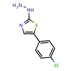 Chemical structure of 5-(4-Chlorophenyl)-2-hydrazinylthiazole , CAS 575838-87-8, AChemBlock W165825