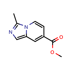 Chemical structure of methyl 3-methylimidazo[1,5-a]pyridine-7-carboxylate , CAS 1892799-57-3, AChemBlock W165834