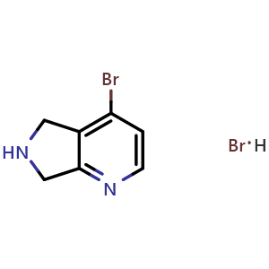 Chemical structure of 4-bromo-6,7-dihydro-5H-pyrrolo[3,4-b]pyridine hydrobromide , CAS 2381062-10-6, AChemBlock W165861