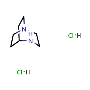 Chemical structure of 1,4-diazabicyclo[3 2 2]nonane dihydrochloride , CAS 150208-70-1, AChemBlock W165865