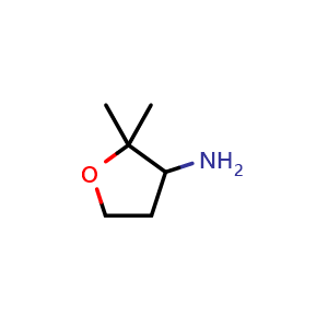 Chemical structure of 2,2-dimethyloxolan-3-amine , CAS 1350514-80-5, AChemBlock W165896