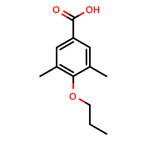 Chemical structure of 3,5-Dimethyl-4-propoxybenzoic acid , CAS 1039885-39-6, AChemBlock W165916