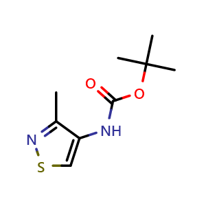 Chemical structure of tert-butyl N-(3-methylisothiazol-4-yl)carbamate , CAS 876191-56-9, AChemBlock W165932