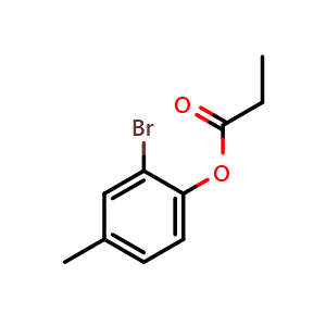 Chemical structure of (2-bromo-4-methyl-phenyl) propanoate , CAS 939533-80-9, AChemBlock W165934