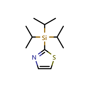 Chemical structure of triisopropyl(thiazol-2-yl)silane , CAS 681218-90-6, AChemBlock W165941