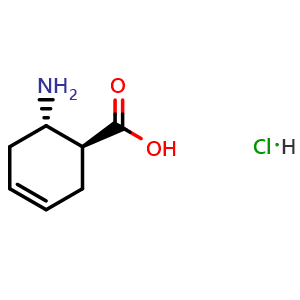 Chemical structure of trans-6-aminocyclohex-3-ene-1-carboxylic acid hydrochloride , CAS 945935-63-7, AChemBlock W165956
