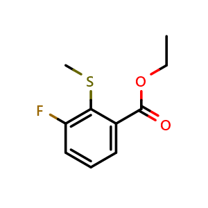 Chemical structure of Ethyl 3-fluoro-2-(methylthio)benzoate , CAS 2404734-13-8, AChemBlock W165957
