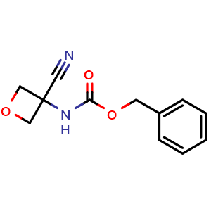 Chemical structure of benzyl N-(3-cyanooxetan-3-yl)carbamate , CAS 2940954-28-7, AChemBlock W165977