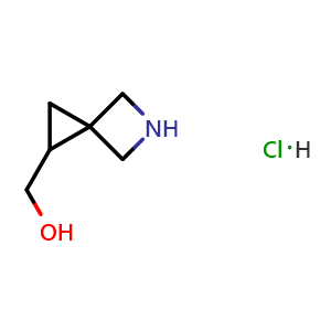 Chemical structure of 5-azaspiro[2 3]hexan-2-ylmethanol hydrochloride , AChemBlock W165979