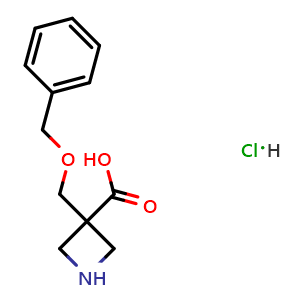 Chemical structure of 3-(benzyloxymethyl)azetidine-3-carboxylic acid hydrochloride , CAS 2551117-00-9, AChemBlock W165983