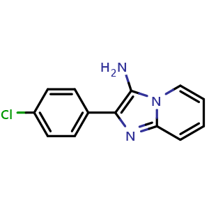 Chemical structure of 2-(4-Chlorophenyl)imidazo[1,2-a]pyridin-3-amine , CAS 34164-94-8, AChemBlock W165987