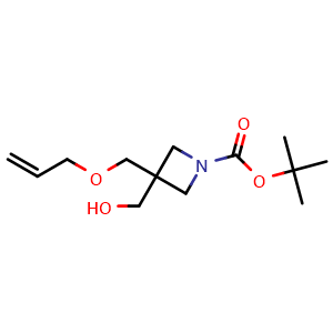 Chemical structure of tert-butyl 3-(allyloxymethyl)-3-(hydroxymethyl)azetidine-1-carboxylate , CAS 2940963-42-6, AChemBlock W165996
