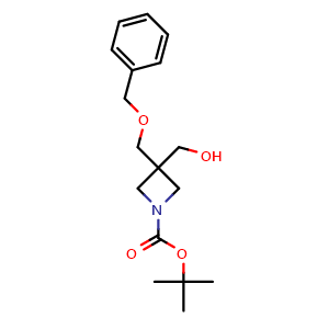 Chemical structure of tert-butyl 3-(benzyloxymethyl)-3-(hydroxymethyl)azetidine-1-carboxylate , CAS 2940964-35-0, AChemBlock W166003