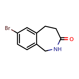 Chemical structure of 7-bromo-1,2,4,5-tetrahydro-2-benzazepin-3-one , CAS 740842-85-7, AChemBlock W166009
