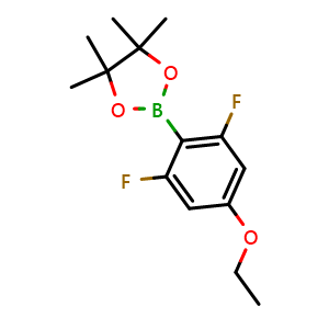 Chemical structure of 2-(4-ethoxy-2,6-difluorophenyl)-4,4,5,5-tetramethyl-1,3,2-dioxaborolane , AChemBlock W166023