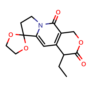 4-Ethyl-1,4,7,8-tetrahydro-3H,10H-spiro[pyrano[3,4-f]indolizine-6,2'-[1,3]dioxolane]-3,10-dione