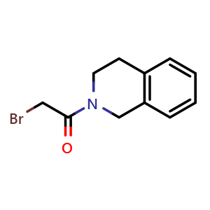 Chemical structure of 2-Bromo-1-(1,2,3,4-tetrahydroisoquinolin-2-yl)ethan-1-one , CAS 145797-86-0, AChemBlock W166038