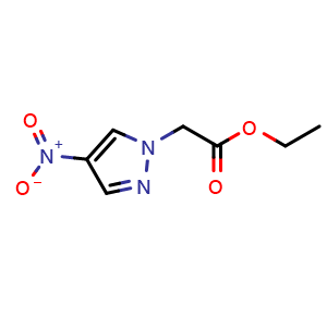 Chemical structure of Ethyl2-(4-nitro-1H-pyrazol-1-yl)acetate , CAS 39753-81-6, AChemBlock W166040
