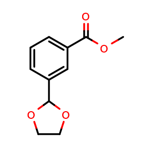 Chemical structure of Methyl3-(1,3-dioxolan-2-yl)benzoate , CAS 124038-36-4, AChemBlock W166044