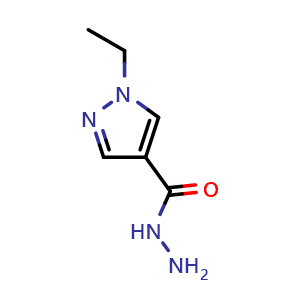 Chemical structure of 1-ethyl-1H-pyrazole-4-carbohydrazide , CAS 512809-51-7, AChemBlock W166052