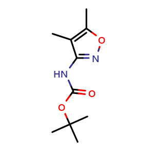 Chemical structure of tert-butyl (4,5-dimethylisoxazol-3-yl)carbamate , CAS 174078-98-9, AChemBlock W166055