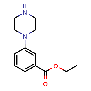 Chemical structure of Ethyl 3-piperazin-1-yl-benzoate , CAS 202262-40-6, AChemBlock W166066