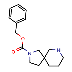Chemical structure of 2-Cbz-2,7-diazaspiro[4 5]decane , CAS 1086394-72-0, AChemBlock W166088