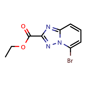 Chemical structure of ethyl 5-bromo-[1,2,4]triazolo[1,5-a]pyridine-2-carboxylate , CAS 1427383-06-9, AChemBlock W166092