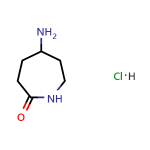 Chemical structure of 5-aminoazepan-2-one hydrochloride , CAS 1292369-73-3, AChemBlock W166110