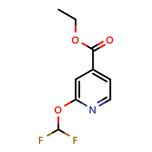 Chemical structure of ethyl 2-(difluoromethoxy)isonicotinate , CAS 2385283-32-7, AChemBlock W166121
