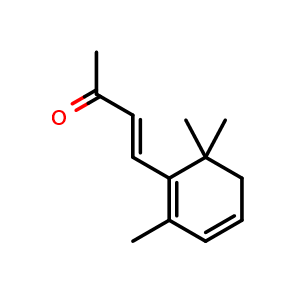 Chemical structure of (E)-4-(2,6,6-trimethylcyclohexa-1,3-dien-1-yl)but-3-en-2-one , CAS 14398-35-7, AChemBlock W166130