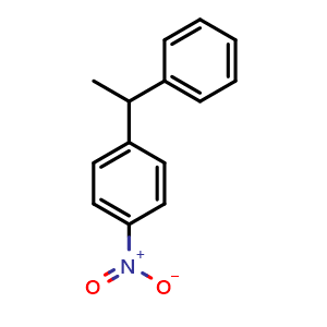 Chemical structure of 1-nitro-4-(1-phenylethyl)benzene , CAS 33350-74-2, AChemBlock W166138